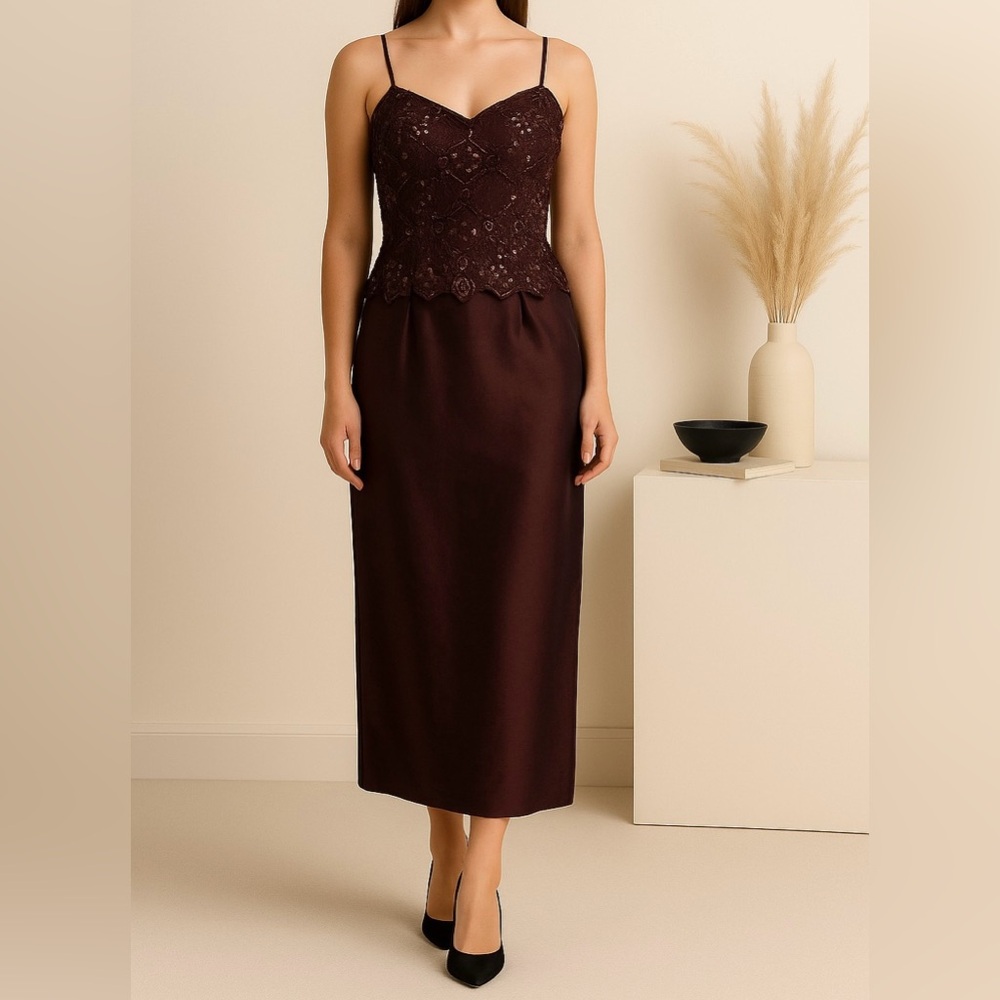 Aspeed Rich Brown Lace Dress